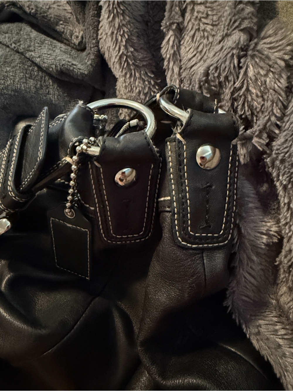 Coach Black Leather Shoulder Hobo with Matching Wallet - Picture 9 of 15